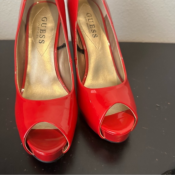 Guess Red Faux Leather High Heels - Picture 8 of 15
